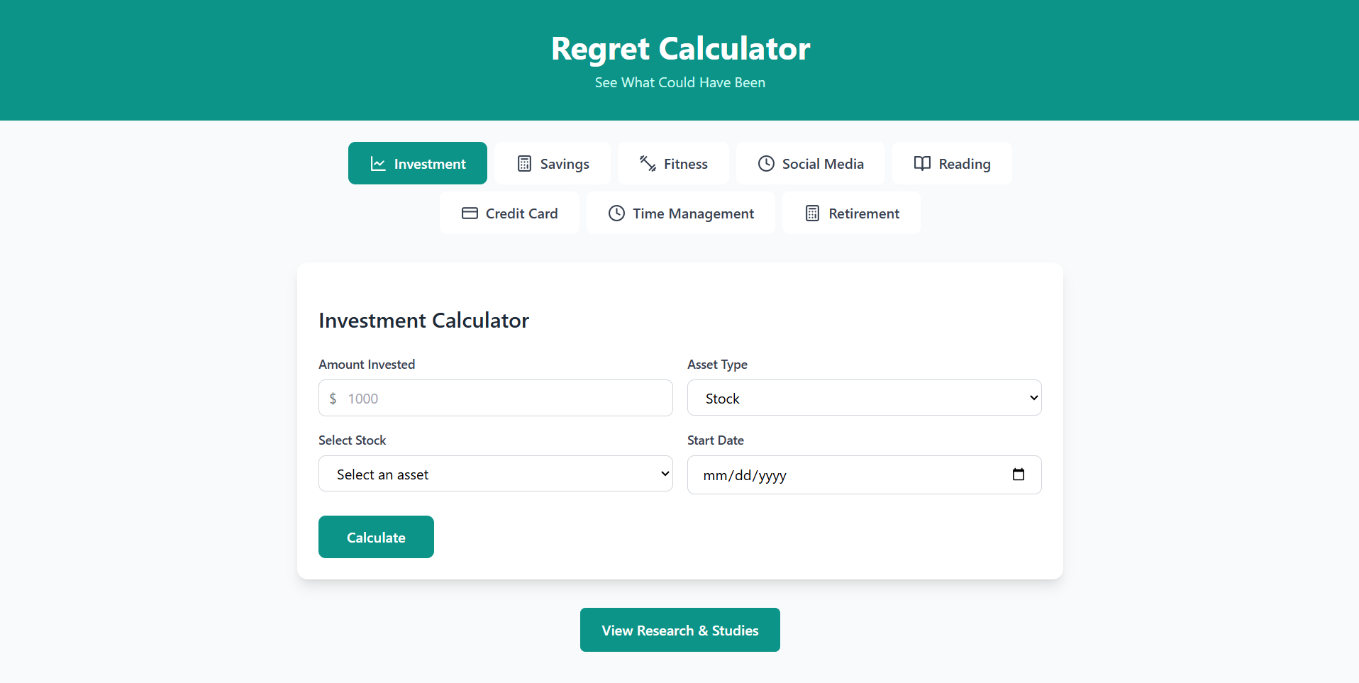 Regret Calculator